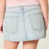Açık Renk Yıkama Ayakkabı Bağcığı Denim Mini Etek Açık Renk Yıkama Ayakkabı Bağcığı Denim Mini Etek