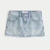 Açık Renk Yıkanmış Denim Mini Etek Açık Renk Yıkanmış Denim Mini Etek