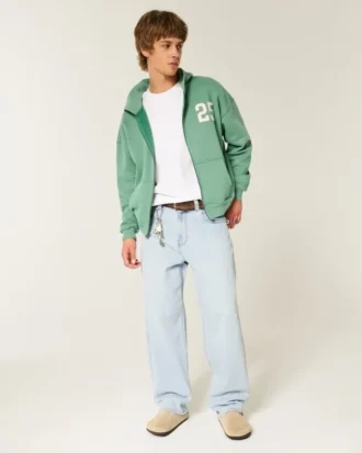 Açık Renk Yıkanmış Skater Baggy Jean