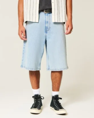 Açık Renkli Süper Bol Denim Şort