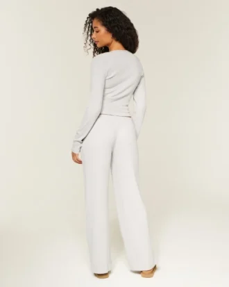 Always Cozy Rib Henley & Geniş Paça Pantolon Seti