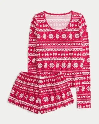 Always Cozy Uzun Kollu Scoop Top & Şort Seti