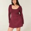 Arkadan Bağlamalı Babydoll Kazak Mini Elbise Arkadan Bağlamalı Babydoll Kazak Mini Elbise