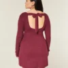 Arkadan Bağlamalı Babydoll Kazak Mini Elbise Arkadan Bağlamalı Babydoll Kazak Mini Elbise