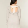 Arkadan Bağlamalı Babydoll Kazak Mini Elbise Arkadan Bağlamalı Babydoll Kazak Mini Elbise