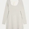 Arkadan Bağlamalı Babydoll Kazak Mini Elbise Arkadan Bağlamalı Babydoll Kazak Mini Elbise