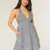 Arkası Açık Halter Mini Elbise Arkası Açık Halter Mini Elbise
