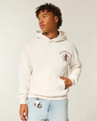 Aston Villa F.C. Grafik Kapüşonlu Sweatshirt