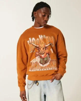 Austin’deki Texas Üniversitesi Longhorns Grafikli Crew Sweatshirt