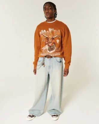 Austin’deki Texas Üniversitesi Longhorns Grafikli Crew Sweatshirt
