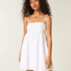 Babydoll Bağcıklı Mini Elbise Babydoll Bağcıklı Mini Elbise