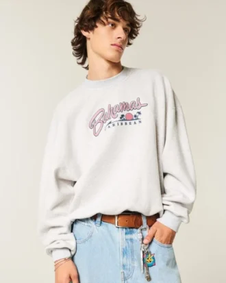 Baggy Cinch Bahamas Grafikli Crew Sweatshirt