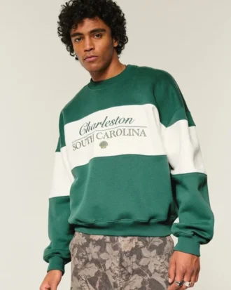 Baggy Cinch Charleston Grafikli Crew Sweatshirt