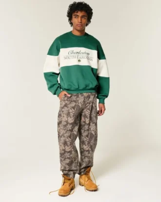 Baggy Cinch Charleston Grafikli Crew Sweatshirt