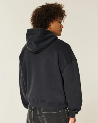 Baggy Cinch Çivili New York City Grafik Kapüşonlu Sweatshirt