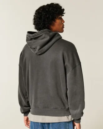 Baggy Cinch Star Aplike Kapüşonlu Sweatshirt