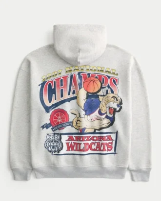 Boxy Arizona Üniversitesi Wildcats Grafik Kapüşonlu Sweatshirt
