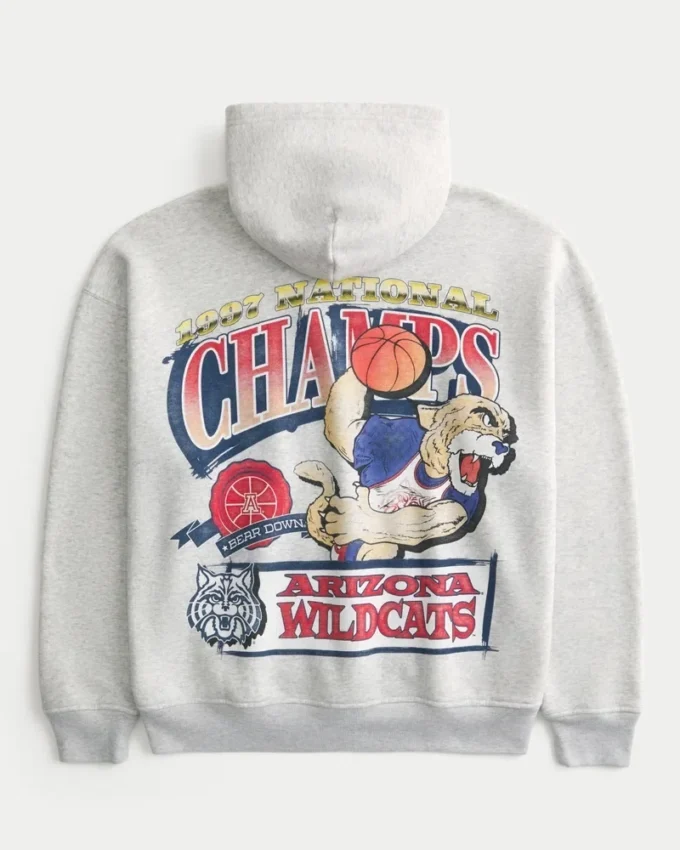 Boxy Arizona Üniversitesi Wildcats Grafik Kapüşonlu Sweatshirt