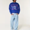 Boxy Arizona Üniversitesi Wildcats Grafikli Crew Sweatshirt