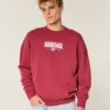 Boxy Arsenal FC Grafikli Crew Sweatshirt Boxy Arsenal FC Grafikli Crew Sweatshirt