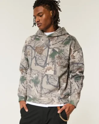 Boxy Camo Kapüşonlu Sweatshirt Boxy Camo Kapüşonlu Sweatshirt