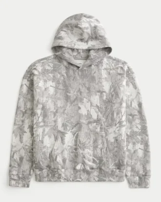 Boxy Camo Kapüşonlu Sweatshirt