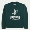 Boxy Chamonix France Grafikli Kazak Boxy Chamonix France Grafikli Kazak