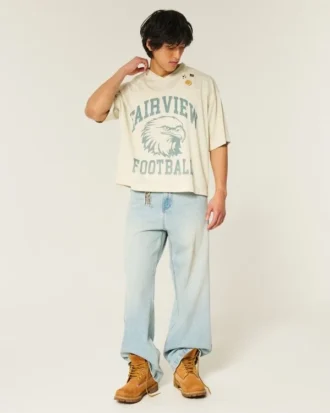 Boxy Crop Fairview Futbol Grafikli Jersey