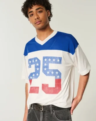 Boxy Crop Number Grafikli Jersey