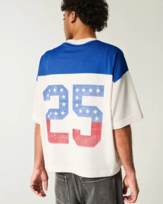 Boxy Crop Number Grafikli Jersey