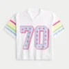 Boxy Crop Number Grafikli Jersey