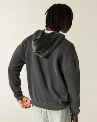 Boxy Dodge Demon Grafik Fermuarlı Kapüşonlu Sweatshirt