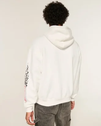 Boxy Dodge Hellcat Grafik Kapüşonlu Sweatshirt