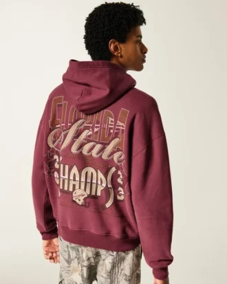 Boxy Florida State University Seminoles Grafik Kapüşonlu Sweatshirt