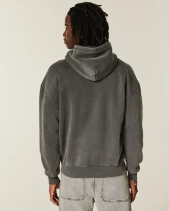 Boxy Forest Hills Athletics Grafik Kapüşonlu Sweatshirt