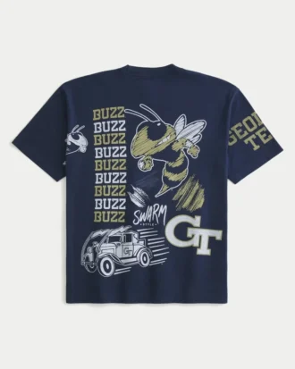 Boxy Georgia Tech Yellow Jackets Grafikli Tişört