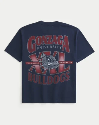 Boxy Gonzaga Üniversitesi Bulldogs Grafik Tişört