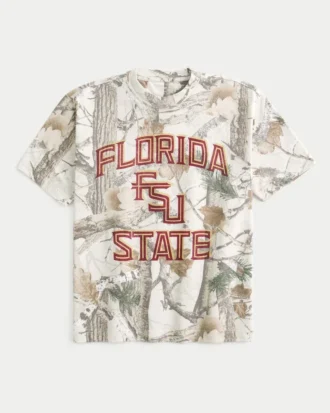 Boxy Heavyweight Florida State University Seminoles Grafik Kamuflaj Tişört
