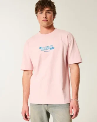Boxy Heavyweight Hawaii Grafik Tişört