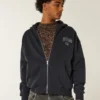 Boxy Hollywood Grafik Fermuarlı Kapüşonlu Sweatshirt Boxy Hollywood Grafik Fermuarlı Kapüşonlu Sweatshirt