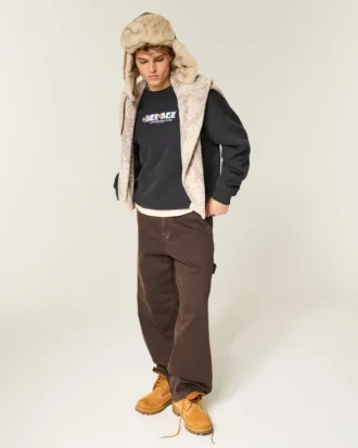 Boxy Ice Age Grafikli Crew Sweatshirt