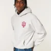 Boxy Indiana Üniversitesi Hoosiers Grafik Kapüşonlu Sweatshirt Boxy Indiana Üniversitesi Hoosiers Grafik Kapüşonlu Sweatshirt