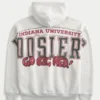 Boxy Indiana Üniversitesi Hoosiers Grafik Kapüşonlu Sweatshirt Boxy Indiana Üniversitesi Hoosiers Grafik Kapüşonlu Sweatshirt
