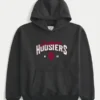 Boxy Indiana Üniversitesi Hoosiers Grafik Kapüşonlu Sweatshirt