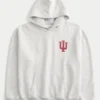 Boxy Indiana Üniversitesi Hoosiers Grafik Kapüşonlu Sweatshirt Boxy Indiana Üniversitesi Hoosiers Grafik Kapüşonlu Sweatshirt