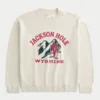 Boxy Jackson Hole Grafikli Kazak Boxy Jackson Hole Grafikli Kazak