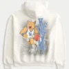 Boxy Kentucky Üniversitesi Wildcats Grafik Kapüşonlu Sweatshirt