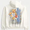 Boxy Kentucky Üniversitesi Wildcats Grafik Kapüşonlu Sweatshirt