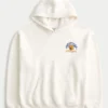Boxy Kentucky Üniversitesi Wildcats Grafik Kapüşonlu Sweatshirt
