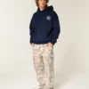 Boxy Kuzey Carolina Üniversitesi Chapel Hill Tar Heels Grafik Kapüşonlu Sweatshirt